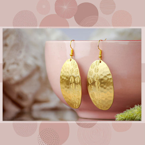 Oval Hammered Earrings - The Earth Store - Fashion Accessories